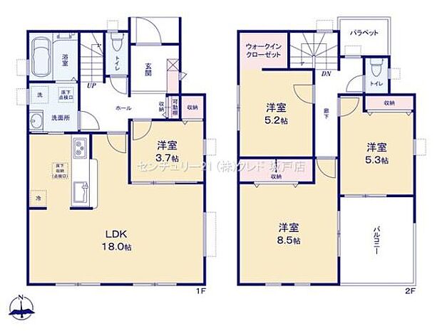 3棟の中で最も広いリビング18帖。開放感のあるリビングはファミリー層やご友人などの来客の多い方にもオススメな特別間のある空間が作れます。