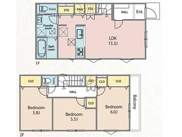 全室南東向き・収納付きの3LDK！水回り集約のスムーズな家事動線。ゆとりと豊富な収納を確保したすっきりとした住まいです。