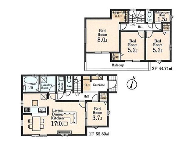 全居室南向き、陽光あふれる明るい4SLDK。大容量のWIC・SIC完備で、ご家族の荷物もスッキリ片付きます。