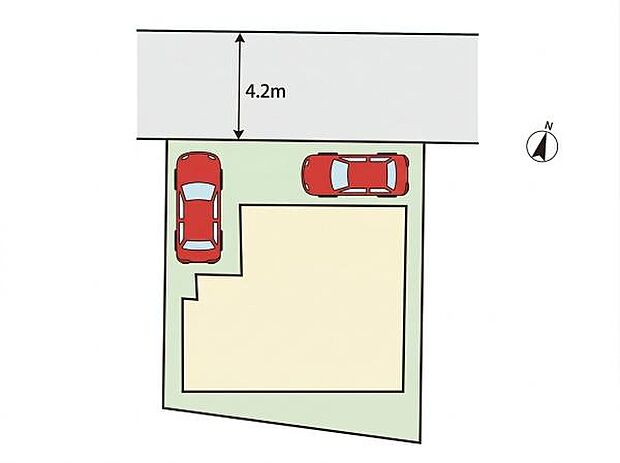 毎日のお買い物に便利な商業施設や、お子様の通学も安心な教育機関が近隣に充実。駐車場2台分完備!ご夫婦で1台ずつお持ちのご家庭も安心です。