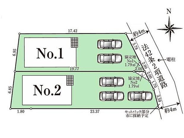 ゆとりの敷地に佇む新築分譲住宅　全2棟。駐車2台以上可能のゆとりと、学業、商業施設にも向かいやすい立地で、川越での新生活を始めるご家族におすすめです。