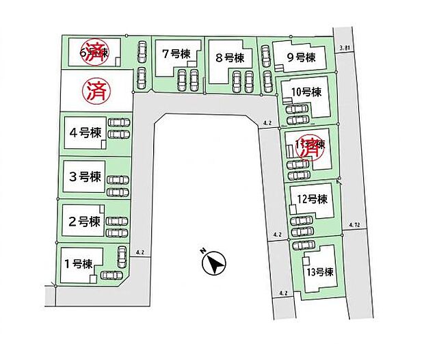 全13棟！美しい街並みと、同世代が集う安心のコミュニティが魅力の新規分譲地。商業施設も近隣に充実した、子育て家族にもオススメの住環境です。
