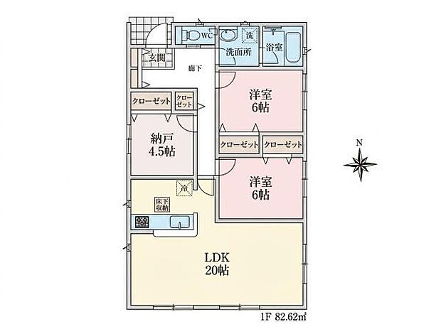 南向きで陽当り良好！家族がゆったりくつろげる広々20帖のLDK。お料理中もリビングを見渡せる、会話が弾む対面式カウンターキッチンを採用。