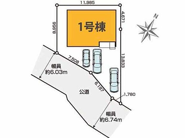 東武東上線「霞ヶ関」駅徒歩13分。ゆとりある47坪超の敷地に3台駐車可能なカースペース付き。南道路6mに面し開放的な立地です。