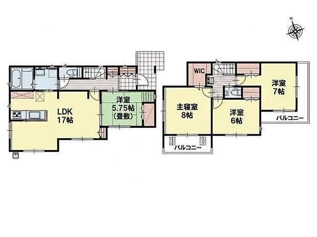 それぞれの居室を持てる4LDKの間取り。畳敷きの洋室はリビングの続き間やキッズスペース、将来の2世帯生活など暮らしの変化ににフィットします。