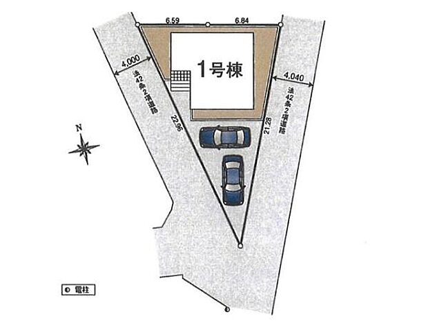 2台分の駐車スペースを確保した角地のお住まい。南側に駐車スペースがあるため、採光・通風のゆとりがあります。方向に接道しており、車の出し入れがしやすい構造です。