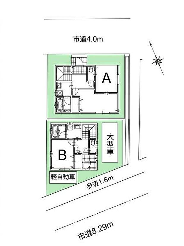 東武東上線「川越市」駅徒歩22分、西武新宿線「本川越」駅徒歩24分。1台駐車可能なビルドインガレージ付き。