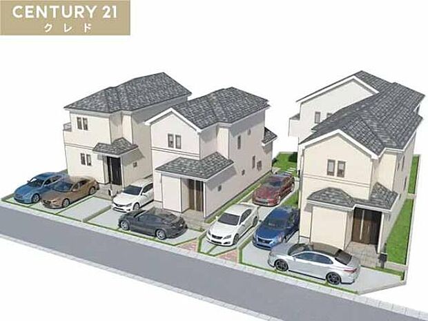 【外観完成予想図】メールでの資料請求だけでも大歓迎！まずはお気軽にお問い合わせください！※外観パースは完成予想図であり、実際とは異なる場合があります。