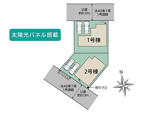 東武東上線「北坂戸」駅徒歩12分。教育施設・生活施設が徒歩圏内に充実!暮らしやすいロケーションに全2棟が誕生。並列2台駐車可能!