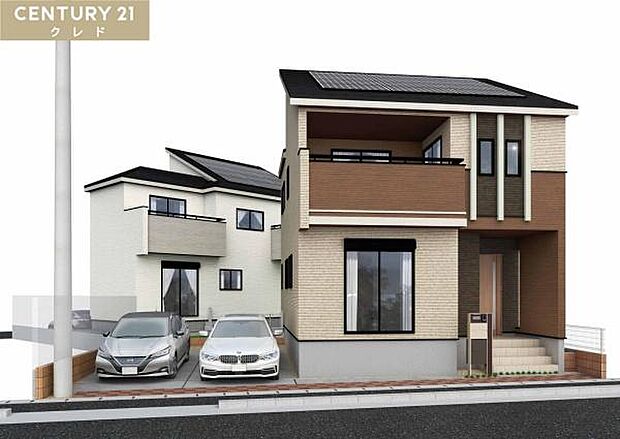 【2号棟・外観完成予想図】2026年9月中旬完成予定!省エネ性能「BELS」取得。充実の設備・仕様のお住まいです。