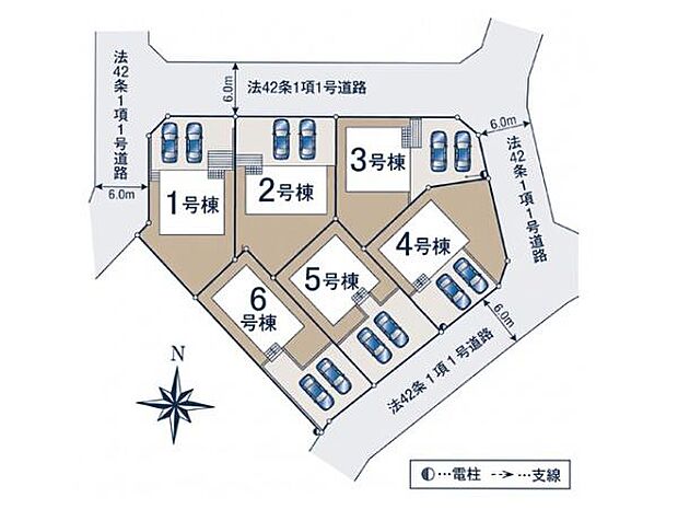 敷地48～51坪！ゆとりある全6棟の新築分譲地。東武越生線「武州唐沢」駅徒歩7分で通勤・通学にも便利！