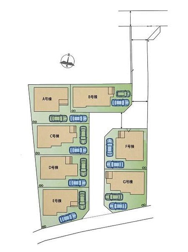 全7棟の新築分譲地。小・中学校や保育園も近く、子育て家族にもオススメの住環境です。