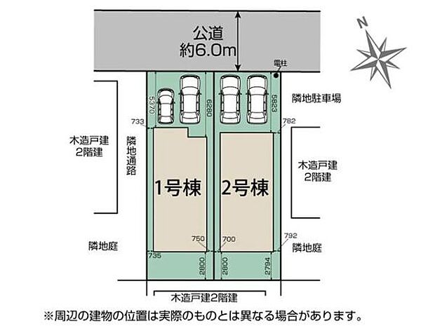 ゆとりある前面道路6m×落ち着いた住環境。東武東上線「北坂戸」駅徒歩9分で通勤通学も便利!並列2台駐車可能!