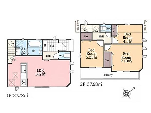 LDKを通って2階に上がる動線は家族の帰宅・外出をしっかり把握できます。2部屋からアクセスできるバルコニーは、洗濯物干しや布団干しなど家事動線も効率的に行えます。