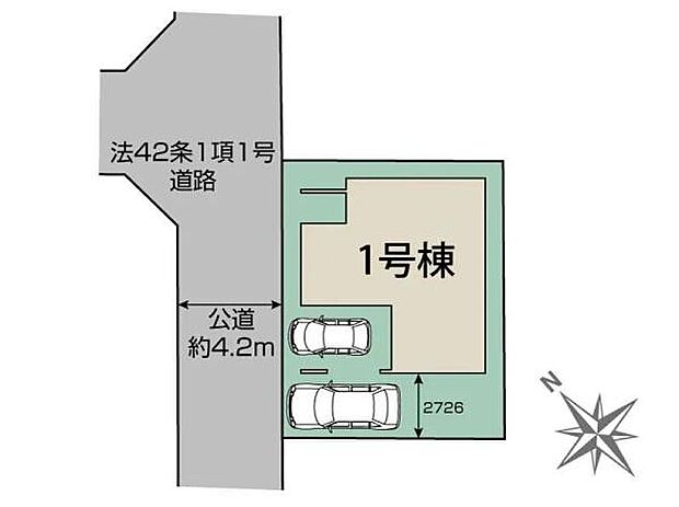 ビルドインガレージ+カースペースの駐車2台分を確保。送り迎えや買い物での車利用が多い子育て世帯にとって使い勝手の良い立地です。