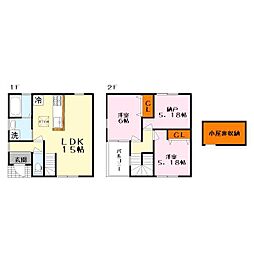 大将軍3丁目戸建賃貸　1号棟 3LDKの間取り