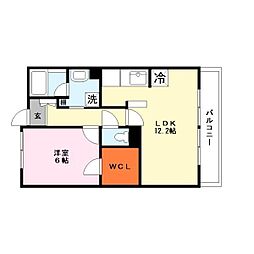 らんずＦ1 2階1LDKの間取り