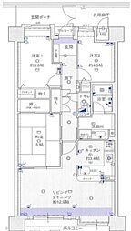 ローレルコート草津 11階3LDKの間取り