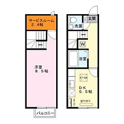 エスポワール西出 1DKの間取図画像