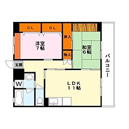 スイーヤー・将 2LDKの間取図画像
