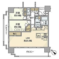 ファインフラッツ草津ザフロント 3LDKの間取図画像