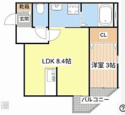 仮)西矢倉新築AP 1LDKの間取図画像