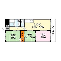シャトルハルタ 3LDKの間取図画像