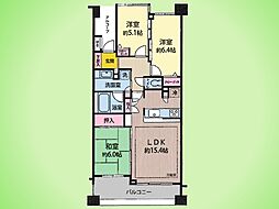 レクセルアベニュー多摩センター 3LDKの間取り