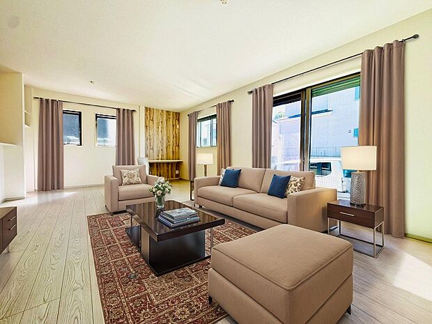 家具はCGで作成しており、実際に現地に家具は置かれておりません。また、価格に家具は含まれておりません。