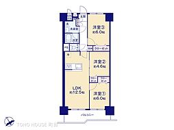 ライオンズマンション調布D棟 3LDKの間取り