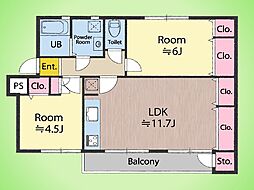 鵜野森団地 F棟