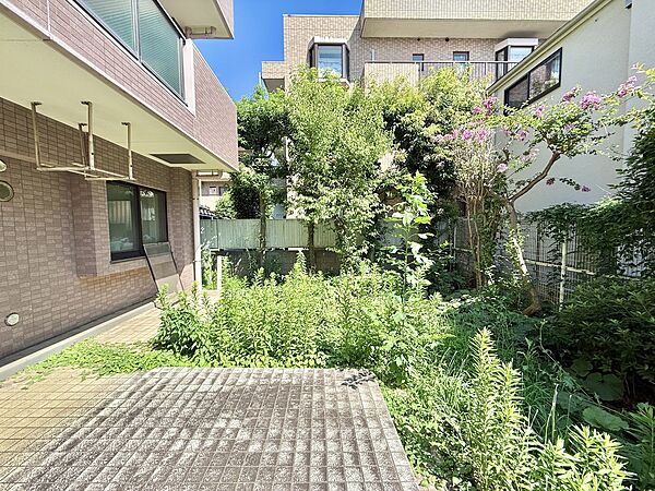 緑が豊かな庭付きの住宅外観です