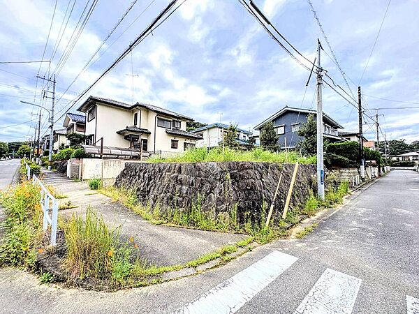 角地に立つ戸建て住宅の外観
