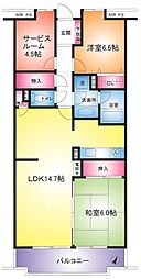 ハイホームみずほ台 2SLDKの間取図画像