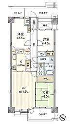 ダイアパレス本厚木 3LDKの間取図画像