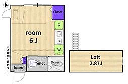 Siesta　Villa　上鷺宮の杜East 2階ワンルームの間取り