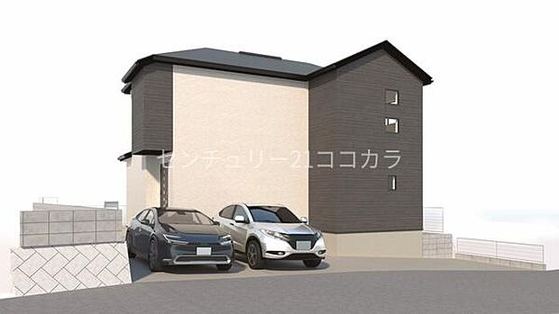 外観完成予想パース(外観の完成予想図です。周辺画像はイメージで実際のものとは異なります。)