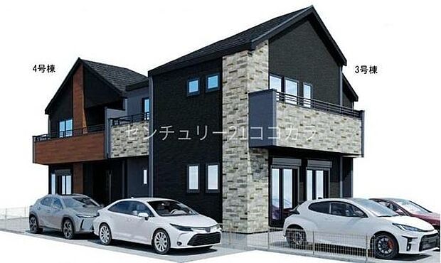 外観完成予想パース(外観の完成予想図です。周辺画像はイメージで実際のものとは異なります。)