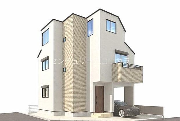 外観完成予想パース(外観の完成予想図です。周辺画像はイメージで実際のものとは異なります。)