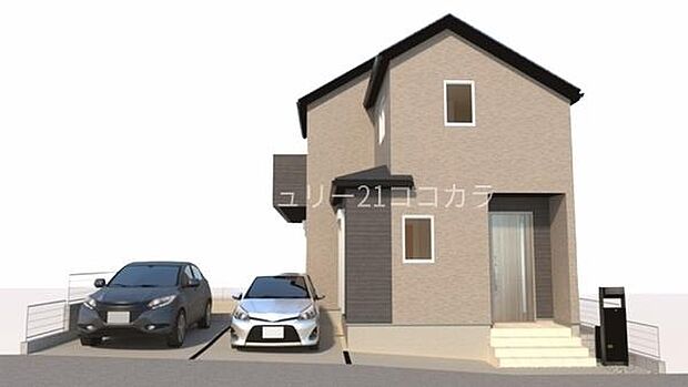 外観完成予想パース(外観の完成予想図です。周辺画像はイメージで実際のものとは異なります。)