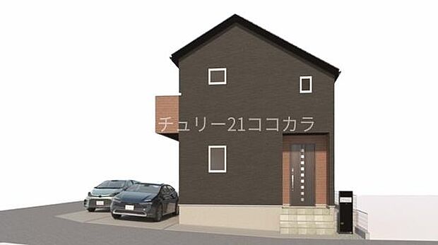 外観完成予想パース(外観の完成予想図です。周辺画像はイメージで実際のものとは異なります。)