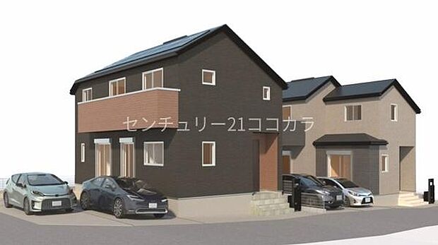 全体外観完成予想パース(外観の完成予想図です。周辺画像はイメージで実際のものとは異なります。)