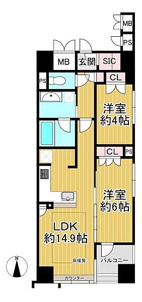 間取り：2LDK