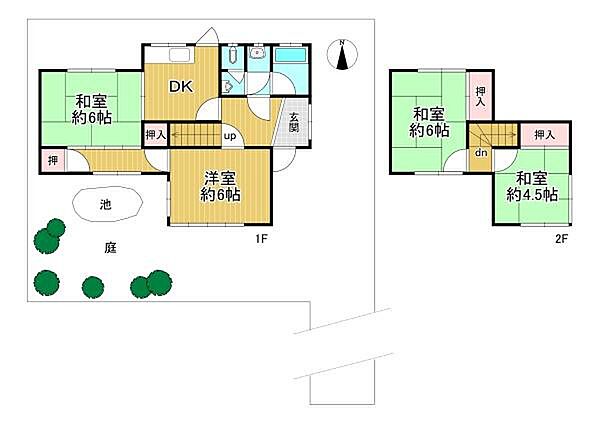 古家付売土地、間取り4DK
