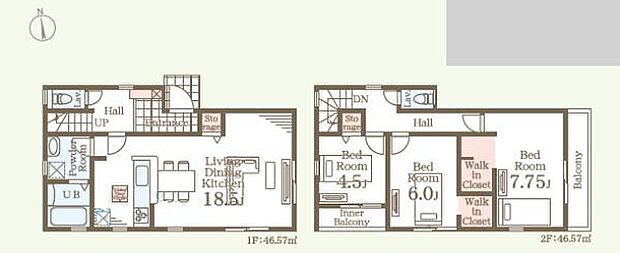 LDK18.5帖の広々した3LDK