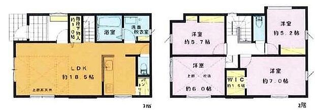 C棟【長期優良住宅仕様】土地面積：105.11平米建物面積：98.53平米