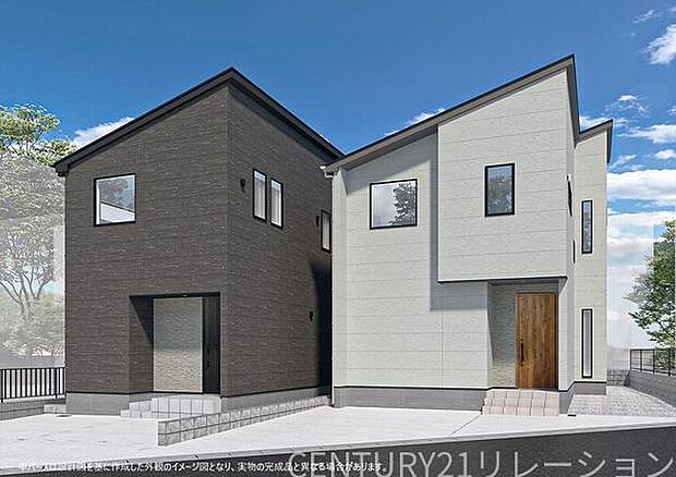 新築全2棟 完成予想イメージパース図