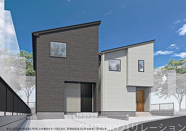 新築全2棟 完成予想イメージパース図