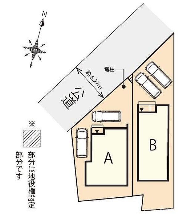 全棟カースペース2台分