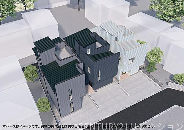 新築全3棟 完成予想イメージパース図